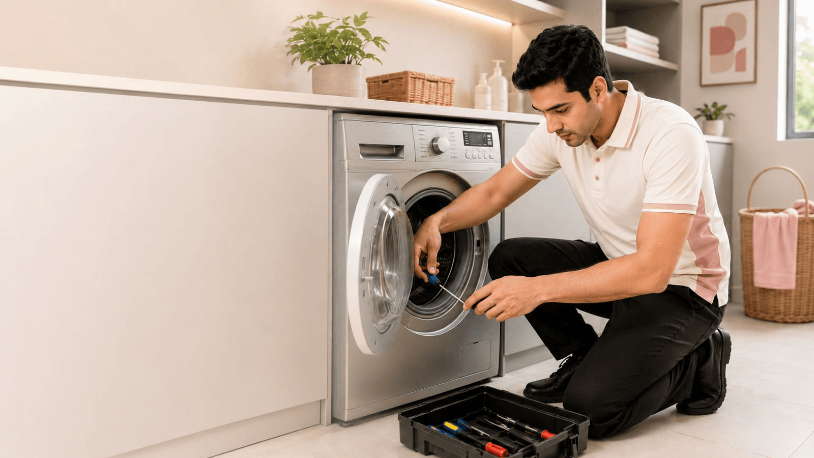 ApnaServo professional servicing a home appliance