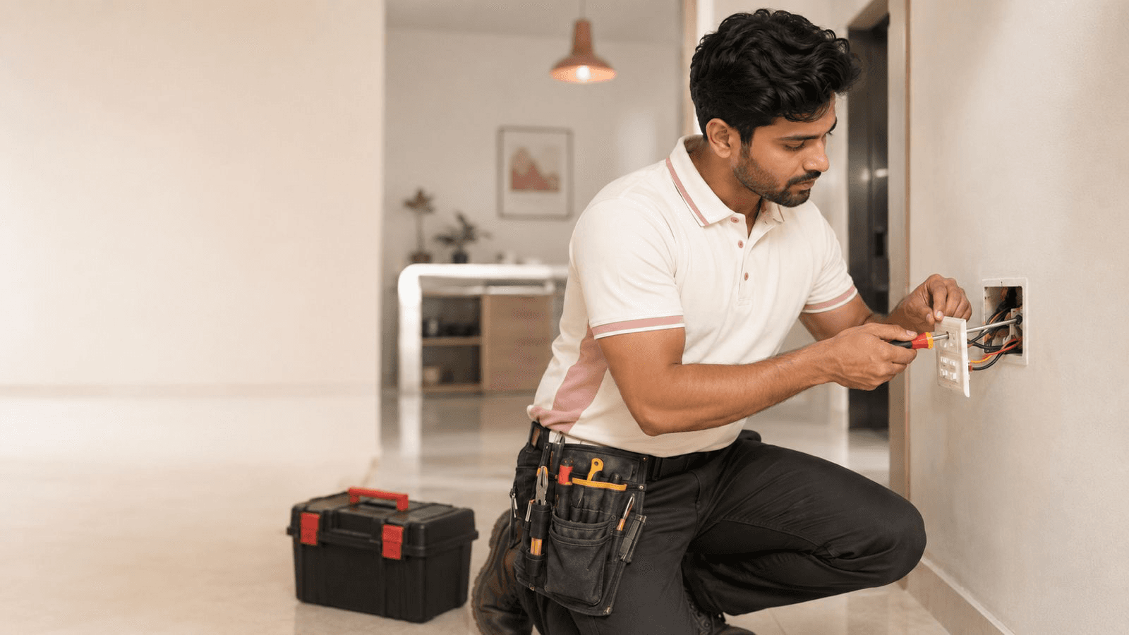 ApnaServo electrician service partner at work
